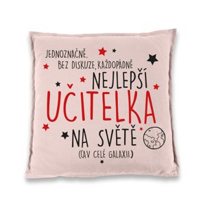 Polštářek pro učitelku s nápisem "Nejlepší učitelka" - dárek pro učitelku
