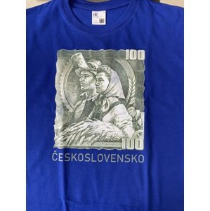 Skvělé pánské retro triko s potiskem 100 Kč Československo