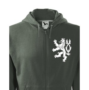 Pánská retro mikina s Českým lvem  na srdci - vlastenecká mikina