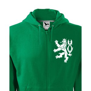 Pánská retro mikina s Českým lvem  na srdci - vlastenecká mikina