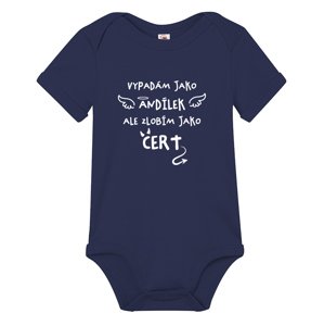 Dětské body s potiskem vypadám jako andílek ale zlobím jako čert