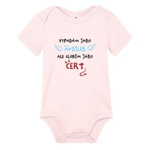 Dětské body s potiskem vypadám jako andílek ale zlobím jako čert