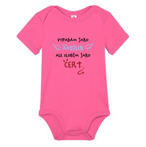 Dětské body s potiskem vypadám jako andílek ale zlobím jako čert