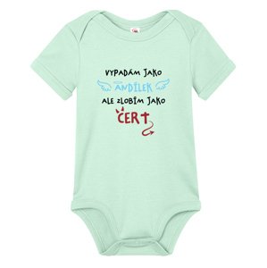Dětské body s potiskem vypadám jako andílek ale zlobím jako čert