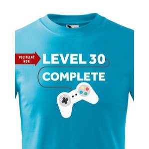 Dětské tričko k narozeninám - Level complete - s věkem na přání