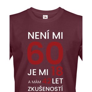 Pánské  tričko k 60. narozeninám - ideální dárek k 60. narozeninám