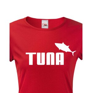 Dámské tričko s potiskem Tuna - parodie značky Puma