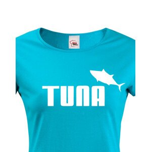 Dámské tričko s potiskem Tuna - parodie značky Puma