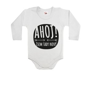 Vtipné dětské body  s potiskem Ahoj! Jsem tady nový