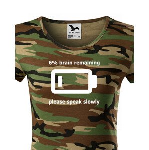 Dámské triko s potiskem Brain remaining - speak slowly