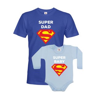 Dětské body pro miminko a tričko pro otce Super Dad a Baby