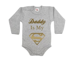Dětské body s potiskem Daddy is my Superhero