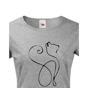 Dámské tričko se siluetou kočky - ideální dárek pro milovníky koček