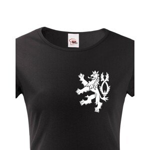 Dámské retro tričko s Českým lvem  na srdci - vlastenecké triko