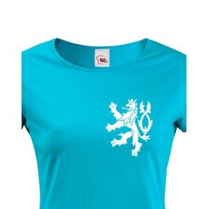 Dámské retro tričko s Českým lvem  na srdci - vlastenecké triko