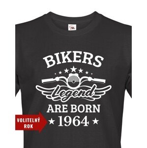 Pánské tričko pro motorkáře k narozeninám Bikers Legend Are Born