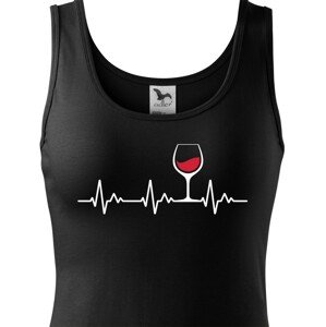 Dámské tričko s vtipným motivem tep vína - Ekg víno