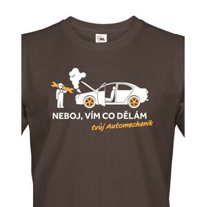Pánské tričko pro mechaniky - Neboj, vím co dělám. Tvůj Automechanik