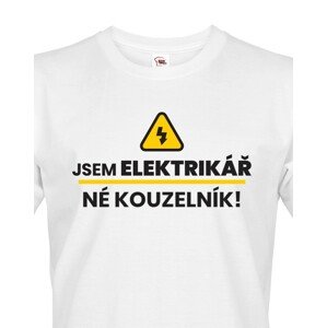 Pánské tričko Jsem elektrikář, né kouzelník! - ideální dárek k narozeninám