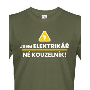 Pánské tričko Jsem elektrikář, né kouzelník! - ideální dárek k narozeninám