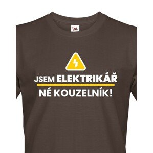 Pánské tričko Jsem elektrikář, né kouzelník! - ideální dárek k narozeninám