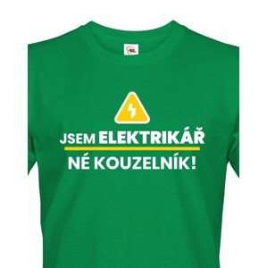 Pánské tričko Jsem elektrikář, né kouzelník! - ideální dárek k narozeninám