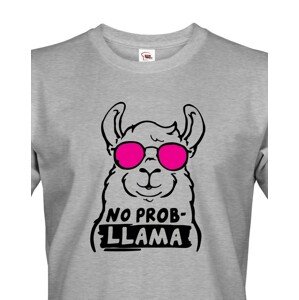 Pánské tričko No Prob - LLama - veselý potisk s ještě veselejšími barvami