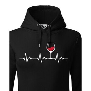 Dámská mikina s vtipným motivem vína - Ekg víno