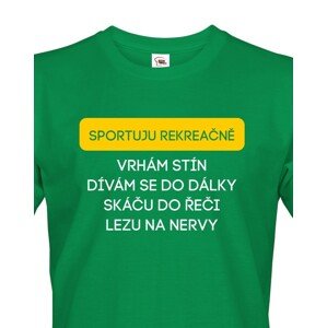 Pánské tričko s vtipným potiskem - Sportuji rekreačně...