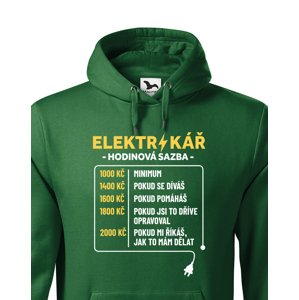 Pánská mikina pro elektrikáře - Hodinová sazba