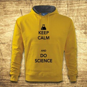 Mikina s kapucňou s motívom Keep calm and do science