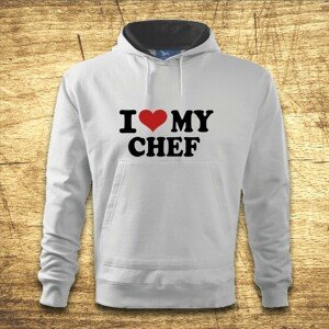 Mikina s kapucňou s motívom I love my chef