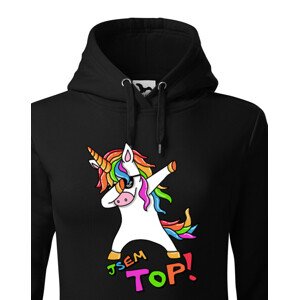 Dámská vtipná mikina s jednorožcem a nápisem Jsem top!