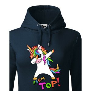 Dámská vtipná mikina s jednorožcem a nápisem Jsem top!