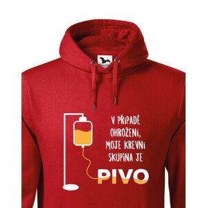 Mikina s pivním motivem Krevní skupina je pivo - ideální dárek