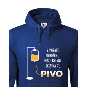 Mikina s pivním motivem Krevní skupina je pivo - ideální dárek