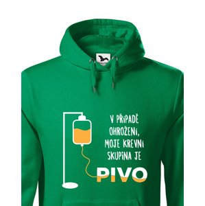 Mikina s pivním motivem Krevní skupina je pivo - ideální dárek