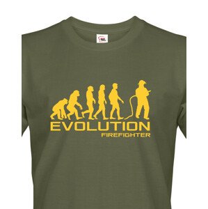 Pánské triko pro hasiče Evoluce - skvělý dárek k narozeninám
