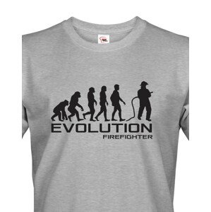 Pánské triko pro hasiče Evoluce - skvělý dárek k narozeninám