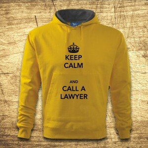 Mikina s kapucňou s motívom Keep calm and call the lawyer