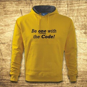 Mikina s kapucňou s motívom Be one with the code!
