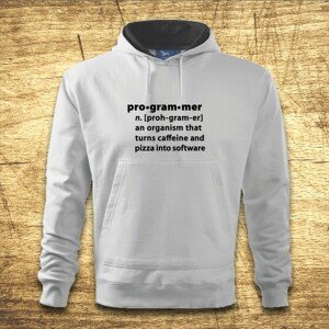Mikina s kapucňou s motívom Pro-gram-mer