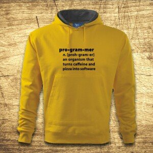 Mikina s kapucňou s motívom Pro-gram-mer